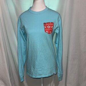 Festive Snowman Let It Snow Simply Southern Long Sleeve Shirt size small